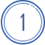The number 1 inside a blue circle